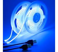 GOMING 5V 5mm Larghezza COB USB Striscia LED Blu 4M(2 Pezzi x 2M) 400LEDs/M