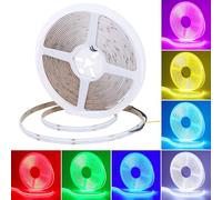 GOMING Riflettore Lineare 10M 24V RGB Striscia LED COB Flessibile 576LEDs/M 14W/M Alta Luminosità Non Impermeabile IP20 Nastri LED per Decorazione Interna(RGB Controller e Alimentatore Non Inclusi)