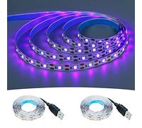 GOMING USB 5V Striscia LED Viola 400nm Alimentato da USB 4M (2 pezzi x 2M) 240LED IP20 Non Impermeabile Flessibile Nastri LED Luci per Decorazione Interna