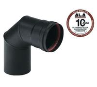 GOMITI GOMITO ALA 2MM.AETERNUM NERO 90° CM.8 PER STUFA STUFE PELLET CM. Ø 8 - 10