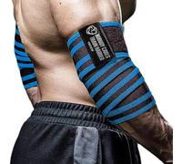 Gomiti per sollevamento pesi (1 paio), supporto elastico per gomito da 119,4 cm e compressione powerlifting, fitness, cross training e allenamento in palestra, cinghie per gomiti per sollevamento pesi