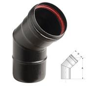GOMITO APERTO 45° 2 SETTORI PER TUBO STUFA PELLET D 80 CON GUARNIZIONE 113610