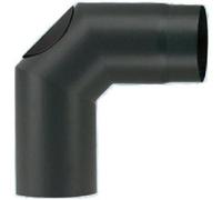 GOMITI TOP 90° NERO CON ISPEZIONE - DIAMETRO 13CM.