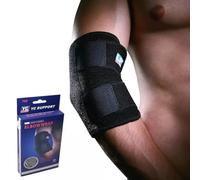 Gomitiera in Neoprene. Tutore Fascia Regolabile per Gomito Destro o Sinistro. Sollievo Dolore Artritico. Riabilitazione e Protezione Infortuni, Epicondilite colore nero tennis padel