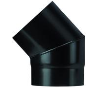 Gomito 45° Per Stufa A Legna Porcellanato Plus Light Colore Nero Opaco Ø 12 cm R