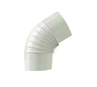 GOMITO 45 ° PORCELLANATO PER STUFE A LEGNA BIANCO LUCIDO EE ¸ cm.10 SAVE