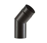 Gomito 45 ° Porcellanato per Stufe a Legna Nero Opaco Ala Smalto Cod 363273