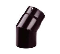 GOMITO 45 ° PORCELLANATO PER STUFE A LEGNA NERO OPACO PESANTE MM.12 EE ¸ c...