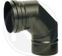 GOMITO 90° Ø 12cm PER TUBO STUFA PELLET ACCIAIO INOX NERO - 29546 [EEK: A]