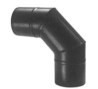 gomito 90° acciaio porcellanato Ø 8 cm 80 mm nero opaco stufe a pellet
