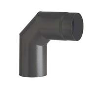 Gomito 90 ° Porcellanato per Stufe a Legna Nero Opaco Ala Smalto Cod 363211