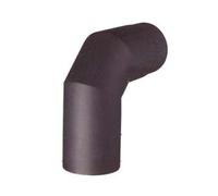 GOMITO 90 ° PORCELLANATO PER STUFE A LEGNA NERO OPACO PESANTE MM.12 EE ¸ c...