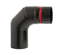Gomito 90 ° Porcellanato per Stufe a Pellet Nero Opaco Ala Cod 362160
