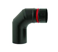 Gomito 90° porcellanato per stufe a pellet - Nero opaco - Ala Pellet Eco