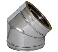 GOMITO A 45° DOPPIA PARETE PER STUFA Ø interno/esterno cm.10/15