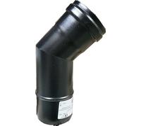 GOMITO A 45° NERO OPACO STUFA A PELLET IN ACCIAIO D.CM. 10