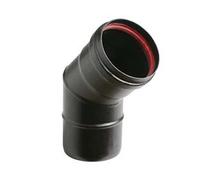 Gomito a 45 ° per Stufe a Pellet Nero Opaco Ala Pellet Aeternum Ee ¸ 80 mm