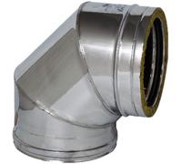 GOMITO A 90° DOPPIA PARETE PER STUFA Ø interno/esterno cm.10/15