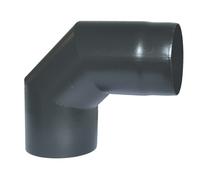 GOMITO A 90 GRADI ACCIAIO SMALTATO NERO OPACO PER STUFE A LEGNA D.CM. 15