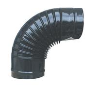 GOMITO A 90 GRADI ACCIAIO SMALTATO NERO PER STUFE LEGNA D.CM. 15 - SAVE ITALY-