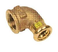Gomito a 90 gradi in ottone femmina 22x3/4" bq pressione gas Ottone