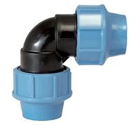 Gomito A 90° In Polipropilene Pn16. A Compressione, Conforme Alle Vigenti Normative Uni-Iso-Din-Afnor E Alle Norme Per Convogliamento D'Acqua Potabile E Fluidi Alimentari.