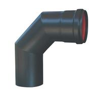 GOMITO A 90° NERO OPACO STUFA A PELLET IN ACCIAIO D.CM. 8