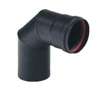 Gomito a 90 ° per Stufe a Pellet Nero Opaco Ala Pellet Aeternum Ee ¸ 80 mm
