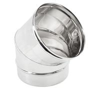 Gomito curva 45° Ø 20 cm in acciaio Inox Aisi 304 attacco F/M senza guarnizione