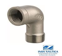 GOMITO CURVA A 90° FILETTATO MASCHIO/FEMMINA IN ACCIAIO INOX 316