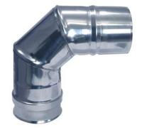 GOMITO CURVA ACCIAIO INOX PER STUFA D120,PELLET,CAMINO