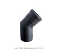 GOMITO CURVA ACCIAIO NERO STUFA PELLET D.80 45° AISI 316 L 1,2mm NORMA CEE [EEK: Conforme]