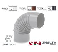 Gomito curva smaltata CLASSIC Bianco 90° Ø 90mm per stufe a legna
