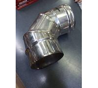 GOMITO D. 12 CURVA ACCIAIO INOX TUBO SCARICO FUMI 90° CANNA FUMARIA STUFA LEGNA