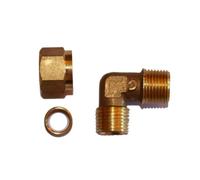 Gomito di collegamento in pollici con raccordo + guarnizione, 3/8"