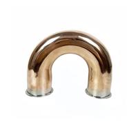 Gomito di Collegamento Tri-clamp Flangia da 3 Pollici, OD91 mm, Morsetto a Tre Vie, Gomito in Rame da 180 Gradi, Curva a U, Adatta for la distillazione della Birra Fatta in casa