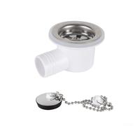 Gomito di scarico per lavello camper resistente all'acqua con alloggiamento in ABS e design a flusso diritto, incluso tubo di scarico collegato da 2 m (curva)