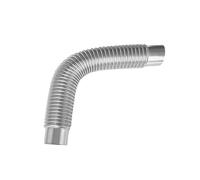 Gomito filettato del tubo della stufa dell'acciaio Prolunga for canna fumaria in acciaio inox, curva da 90 gradi, argento, diametro 6 cm x 50 cm