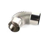 Gomito filettato del tubo della stufa dell'acciaio Tubo a gomito in acciaio inossidabile da 1 pezzo, 60/70/80 mm, curvatura a 90 gradi, tubo for canna fumaria e stufa(60mm)