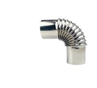 Gomito filettato del tubo della stufa dell'acciaio Tubo di scarico filettato in acciaio inossidabile, gomito a 90 gradi, 50-120 mm, argento, for fornelli e grill(80mm)