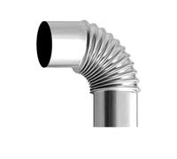 Gomito filettato del tubo della stufa dell'acciaio Tubo di scarico for stufa a gomito da 90 gradi in acciaio inossidabile, diverse misure for tenda da campeggio(50mm)