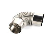 Gomito filettato del tubo della stufa dell'acciaio Tubo di sfiato for stufa, rivestimento for camino, curva a gomito da 90 gradi in acciaio inossidabile(60mm)