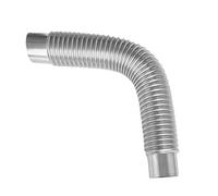 Gomito filettato del tubo della stufa dell'acciaio Tubo for stufa in acciaio inox, gomito a 90 gradi, rivestimento for camino, curva 50x6 cm, 19,7x2,4 pollici, argento, confezione da 1