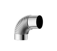 Gomito filettato in acciaio inox per camino, Tubo a gomito da 90 gradi for canna fumaria, curva in acciaio inossidabile da 60, 70 o 80 mm, 1 pezzo(60mm)