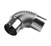 Gomito filettato in acciaio inox per camino, Tubo di scarico in acciaio inossidabile, curva a gomito, rivestimento for camino for scaldabagno, tubo for stufa, 50-100 mm, argento(50mm)
