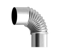 Gomito filettato in acciaio inox per camino, Tubo for stufa a gomito da 90 gradi in acciaio inossidabile, curva da 6 cm/7,5 cm for fornello da campeggio(6cm)