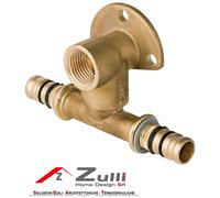 Gomito flangiato con T disassato d20-1/2"-20 52mm