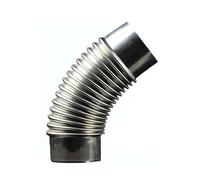 Gomito for canna fumaria in acciaio inox da 45 gradi - Tubo di scarico resistente al calore da 60-110 mm for scaldabagno, forno, cappa (ondulato e regolabile, 1 pezzo)(70mm)