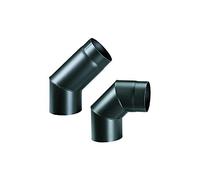 Gomito In Acciaio In Acciaio Alluminato Di Colore Nero. Verniciatura Siliconica A Liquido Resistente Alle Alte Temperature E Anti Graffio. Temperatura Di Esercizio Max. 400°. Spessore 2 Mm. Per Uso Interno.