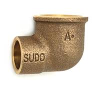 Gomito in bronzo FF 3/4 x28mm per tubo rame a saldare